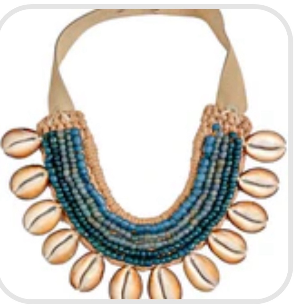 Twine and Twig Cowrie Dark Blue Necklace